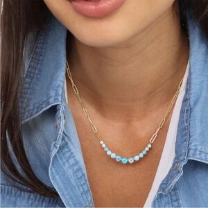 NWT Melinda Maria Gold “Not Your Basic Graduated Ombré Samantha” Necklace